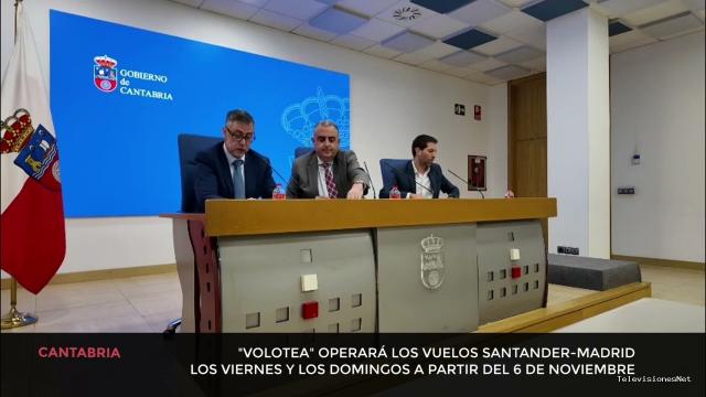 Cantabria Televisión | June 18, 2026 | Volotea operará los vuelos entre Santander Madrid los Viernes y Domingos a partir del 6 de Noviembre